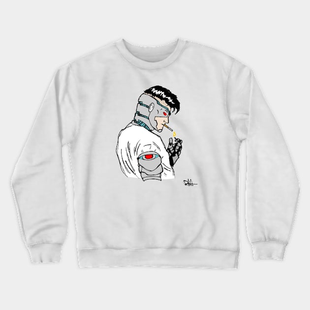 Cyborg Greaser Crewneck Sweatshirt by kodyart101